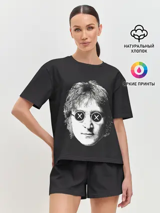 Женская пижама с шортами / Ленон в очках