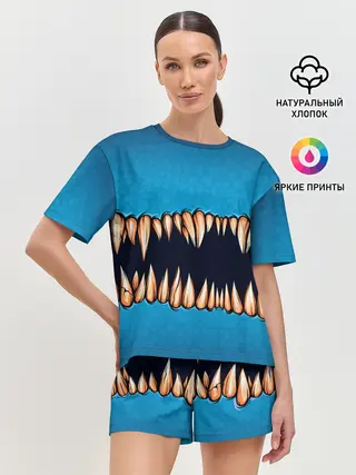 Женская пижама с шортами / Зубастая коллекция