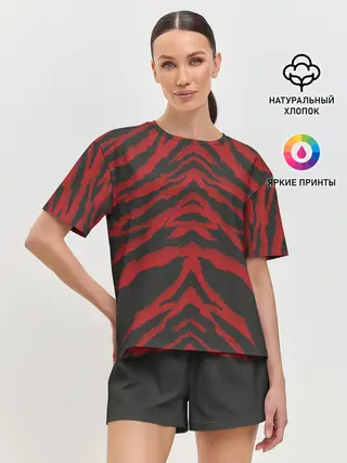 Женская пижама с шортами / Красная шкура тигра