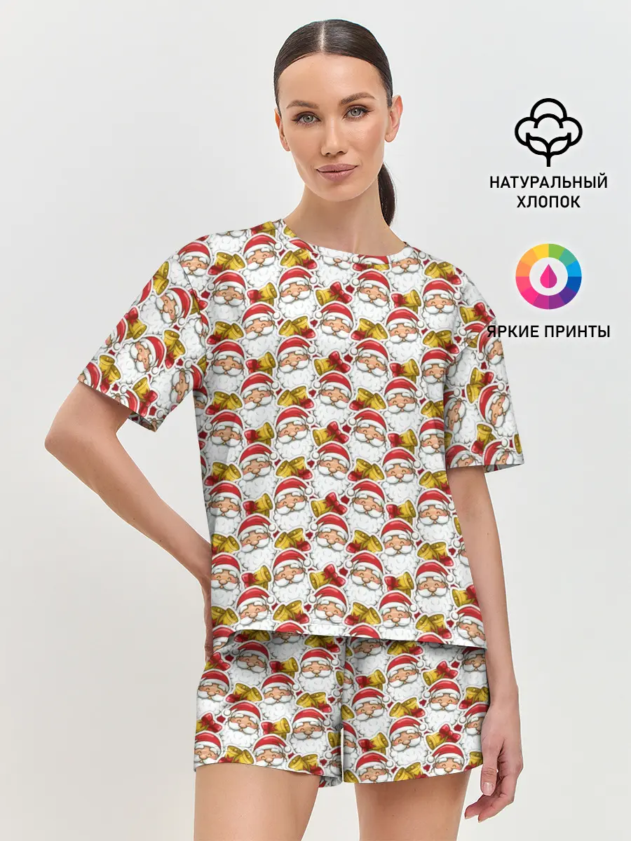 Женская пижама с шортами / Дед Мороз