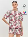 Женская пижама с шортами / Санта везёт подарки