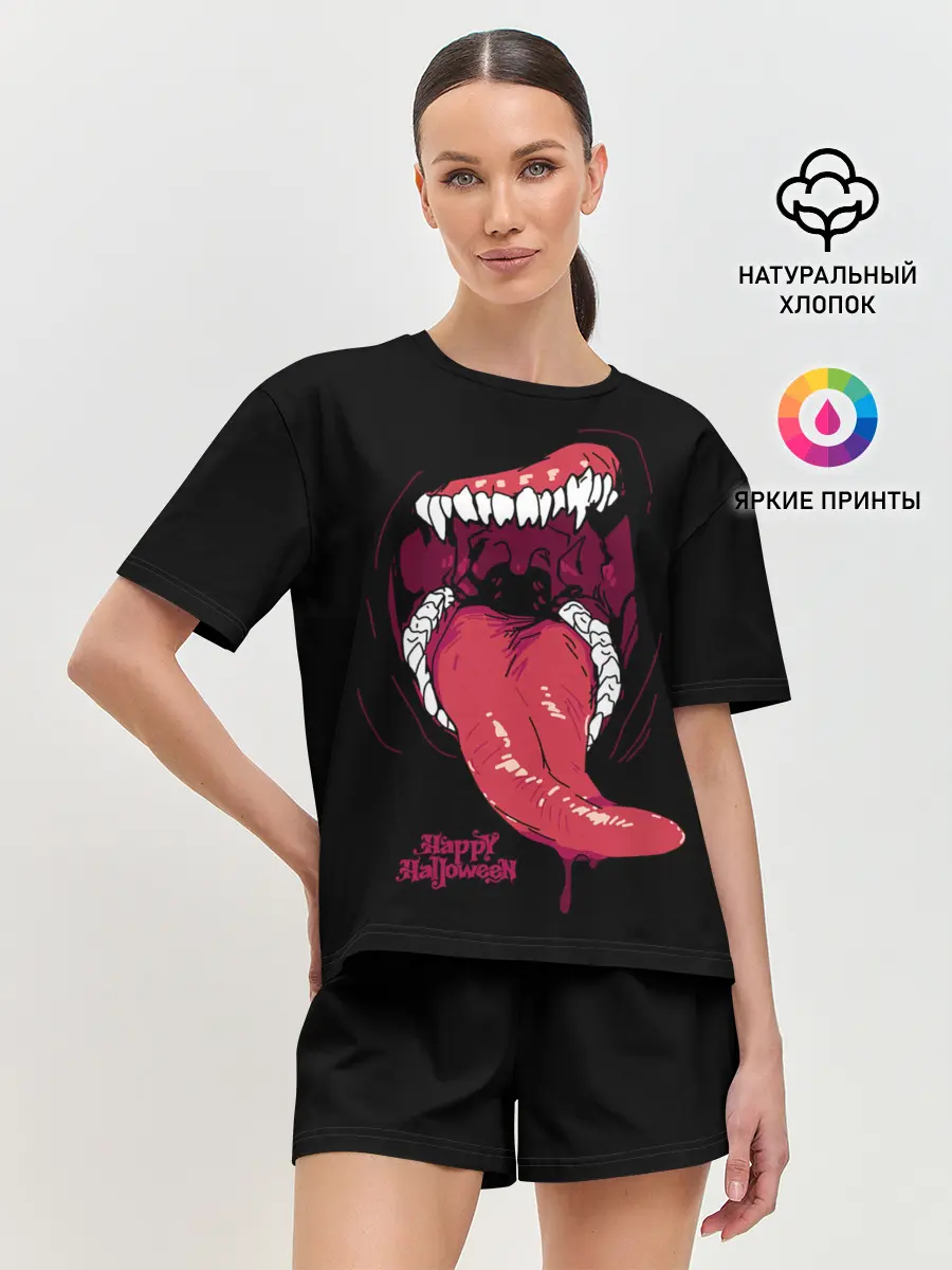 Женская пижама с шортами / Пасть хищника