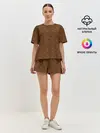Женская пижама с шортами / Brown & Gold