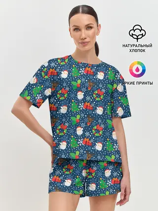 Женская пижама с шортами / Праздник