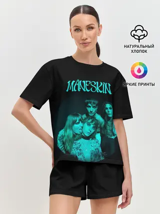 Женская пижама с шортами / Maneskin. Fisheye Faces