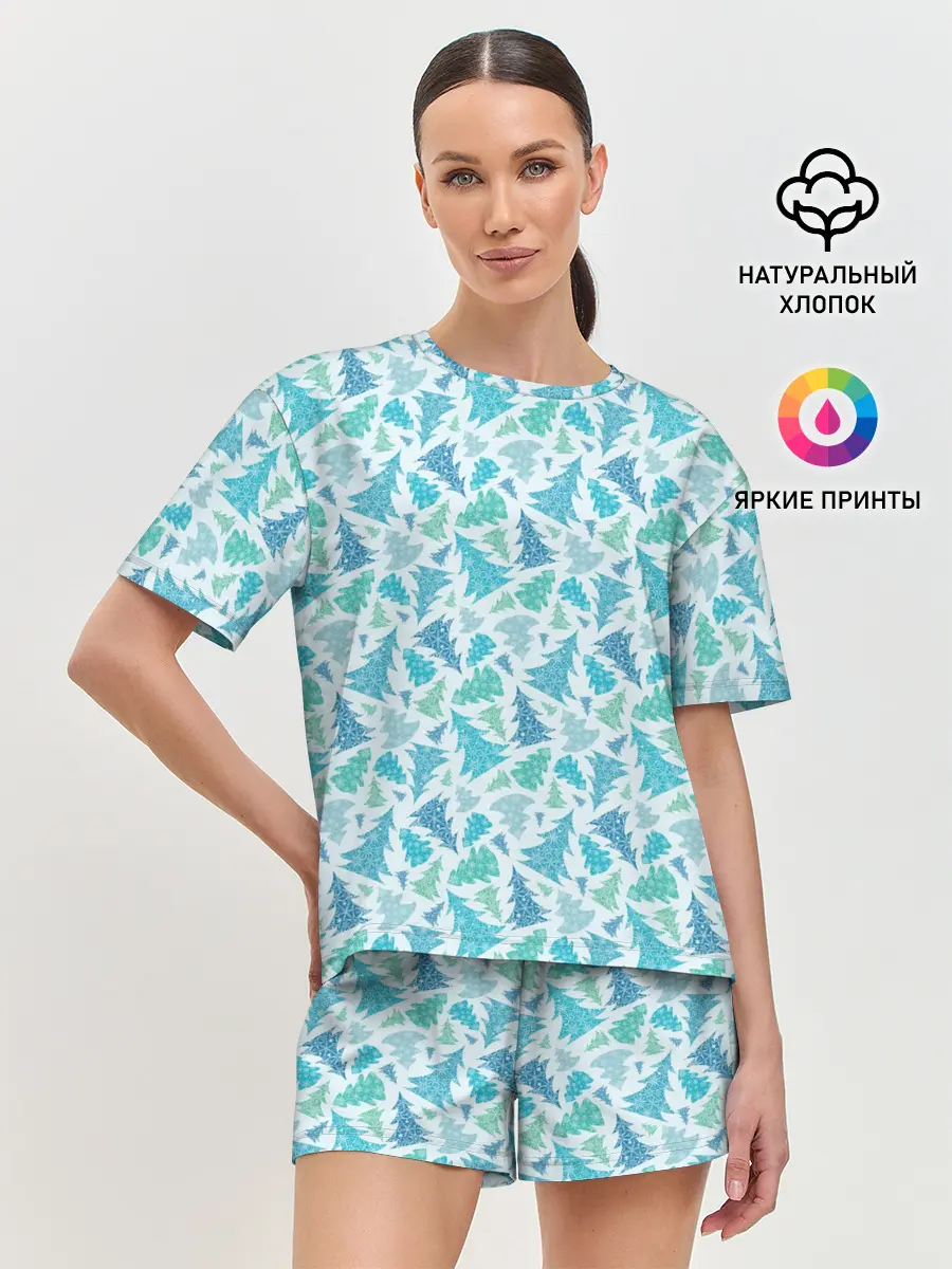 Женская пижама с шортами / Новый Год