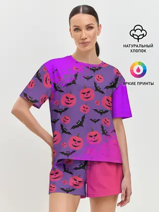 Женская пижама с шортами / HALLOWEEN NEON