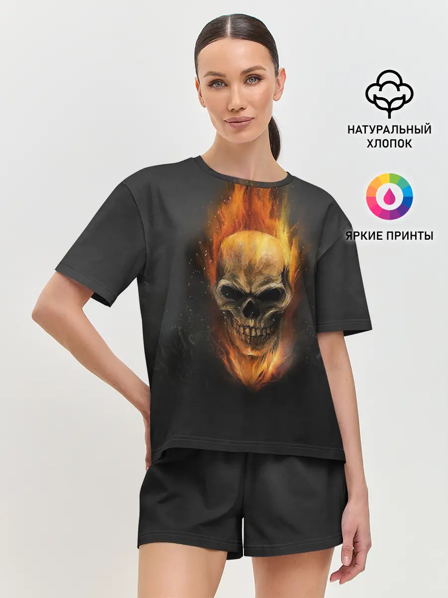 Женская пижама с шортами / Призрак в огне