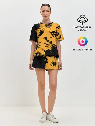 Женская пижама с шортами / УЖАСТИК НА ХЭЛЛОУИН
