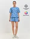 Женская пижама с шортами / Снежные Новогодние Узоры