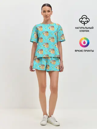 Женская пижама с шортами / Кто пчелок уважает