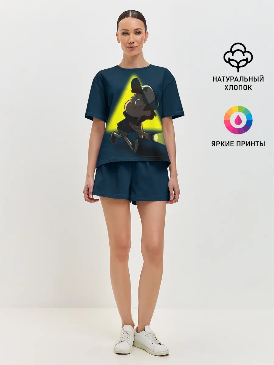 Женская пижама с шортами / Dipper and yellow triangle