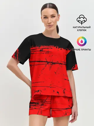 Женская пижама с шортами / КРАСНЫЙ ГРАНЖ | RED GRUNGE