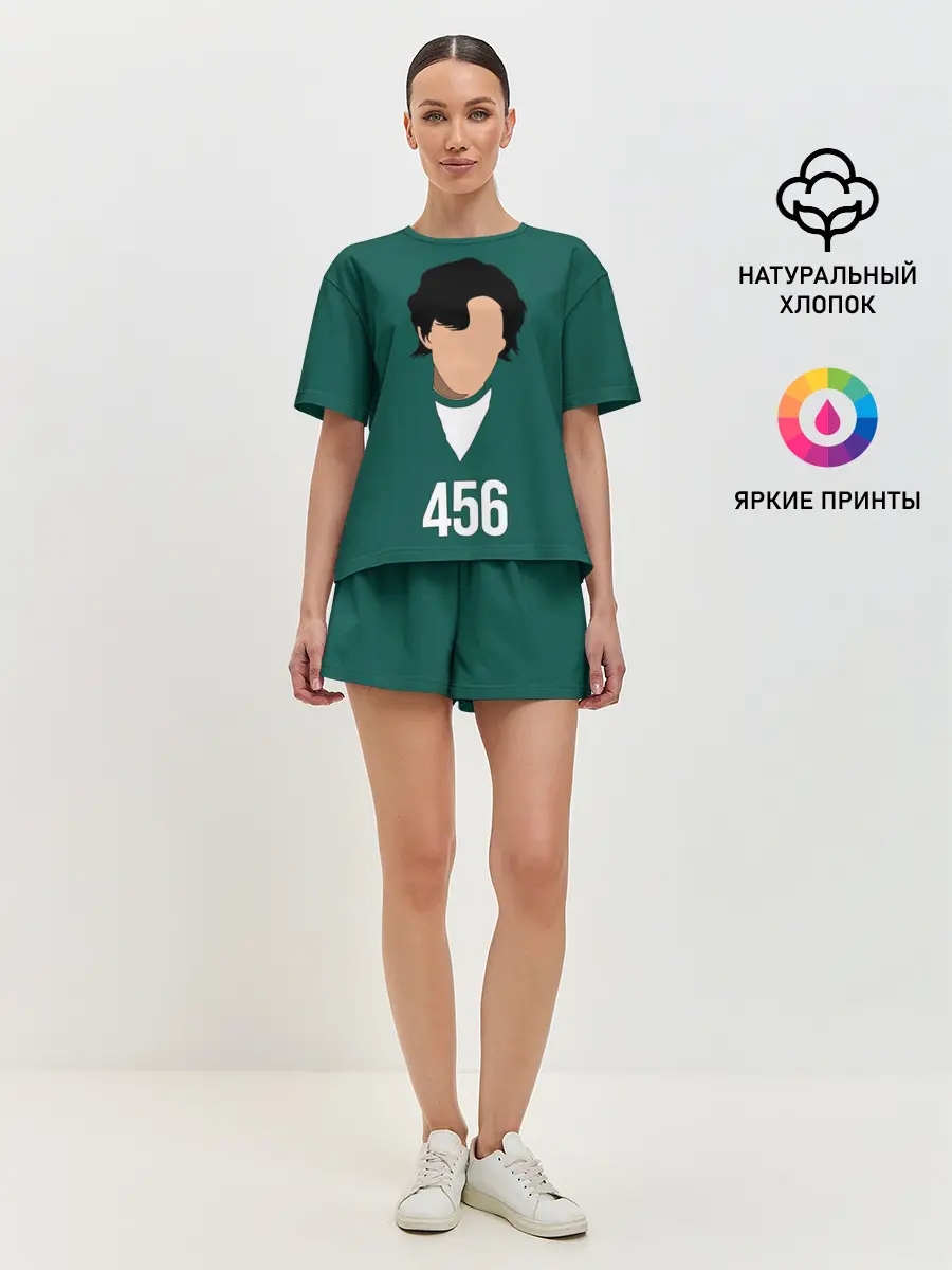 Женская пижама с шортами / Номер 456 || Игра в кальмара