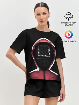 Женская пижама с шортами / КВАДРАТ | РУКОВОДИТЕЛЬ ОХРАНЫ