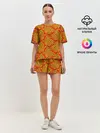 Женская пижама с шортами / Хохломские узоры