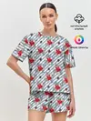 Женская пижама с шортами / Новогодние украшения и блестки
