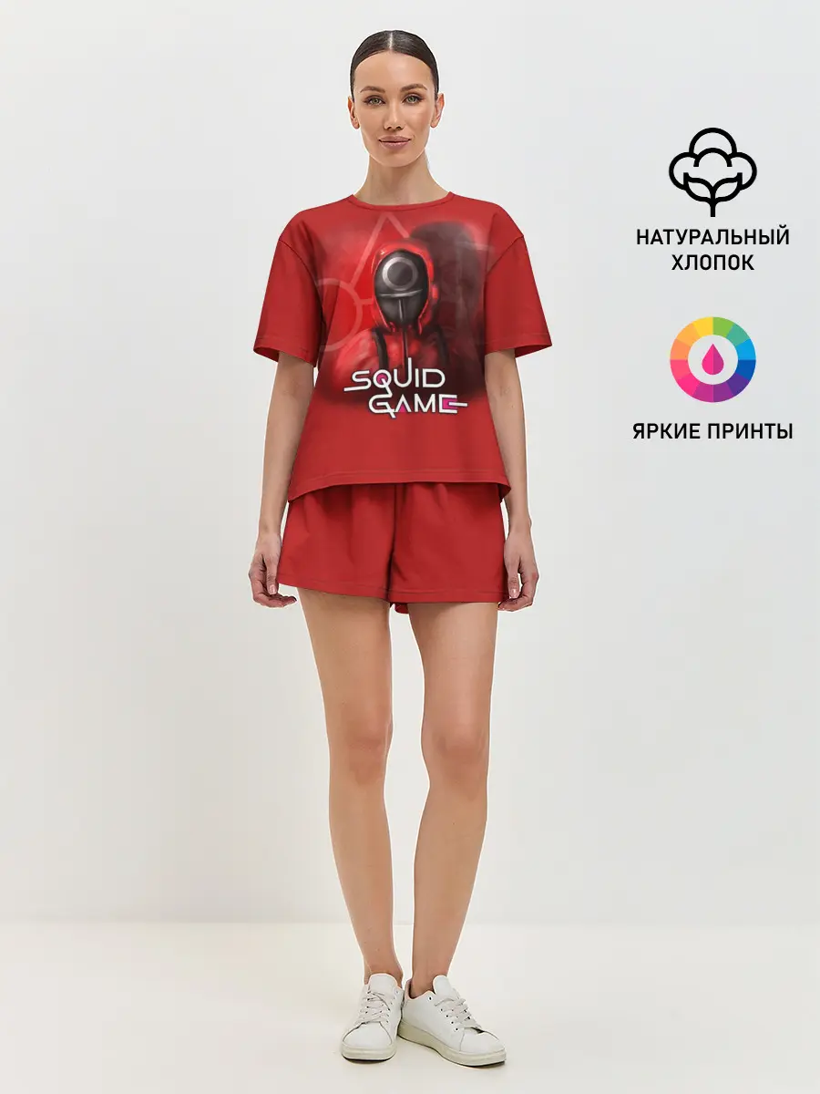 Женская пижама с шортами / ИГРА В КАЛЬМАРА | КРУГ