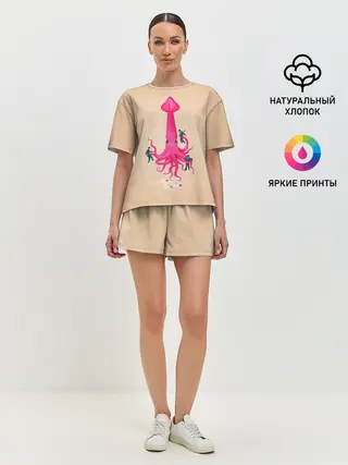 Женская пижама с шортами / В плену у Кальмара