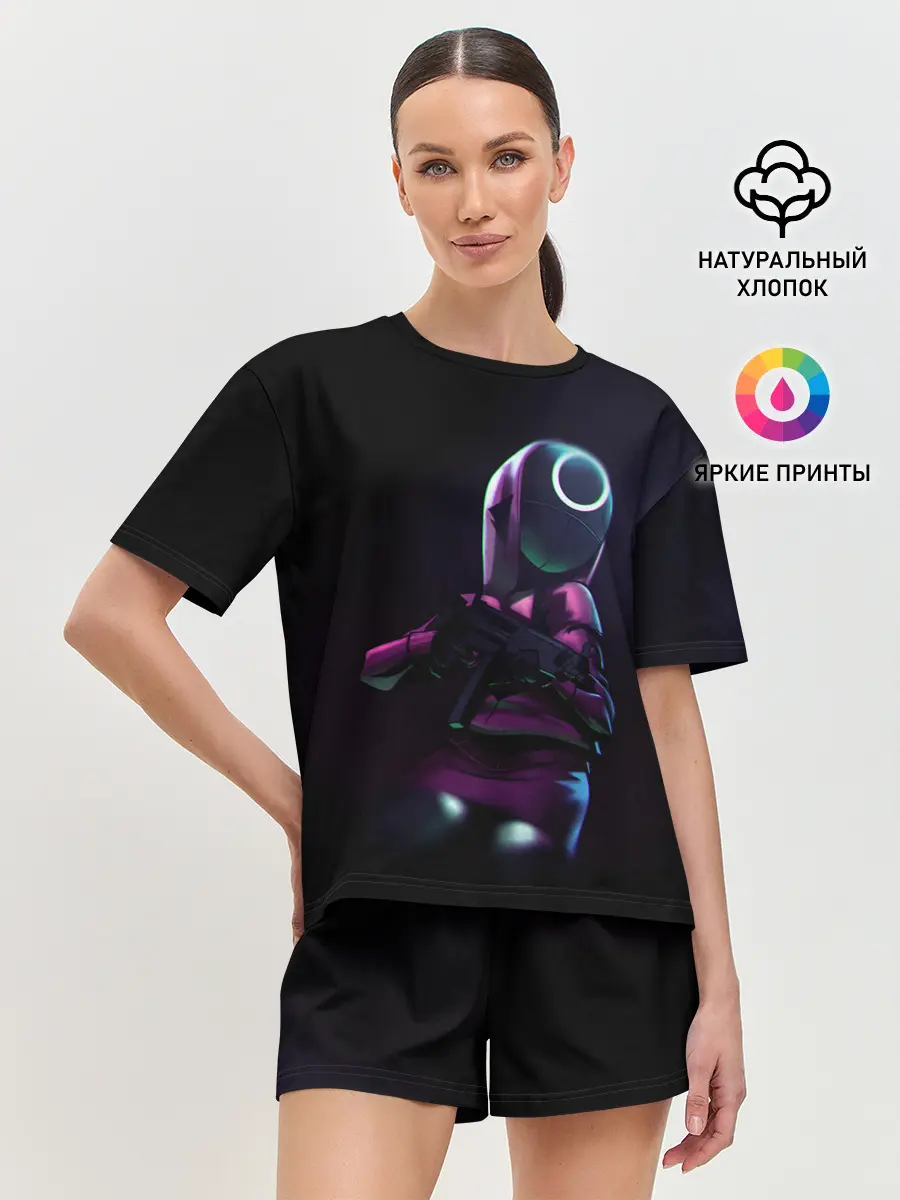 Женская пижама с шортами / Круг с оружием