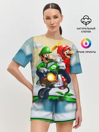 Женская пижама с шортами / MarioHelmet