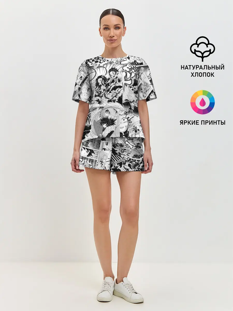 Женская пижама с шортами / Клинок, рассекающий демонов, МАНГА