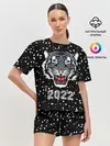 Женская пижама с шортами / Черный водяной тигр 2022