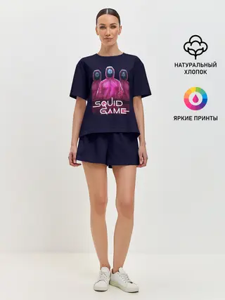 Женская пижама с шортами / ИГРА В КАЛЬМАРА ЛЮДИ В МАСКАХ