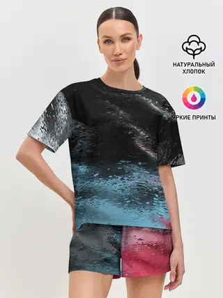 Женская пижама с шортами / Распад красок