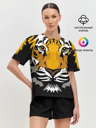 Женская пижама с шортами / Суровый взгляд тигра