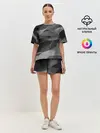 Женская пижама с шортами / gray abstraction серая абстракция