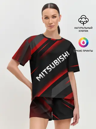 Женская пижама с шортами / Митсубиси геометрия