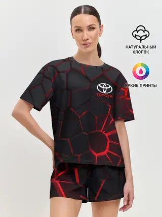 Женская пижама с шортами / Тойота 3D плиты с подсветкой