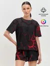 Женская пижама с шортами / Адские 3D плиты | 3Д геометрия плиты