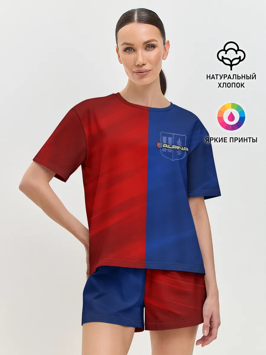 Женская пижама с шортами / Логотип Alpina