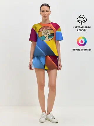 Женская пижама с шортами / Джойстик | Level Up