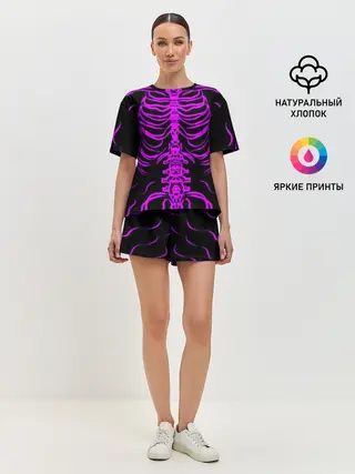 Женская пижама с шортами / Розовые кости