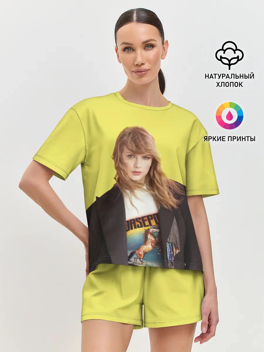 Женская пижама с шортами / Тэйлор на ветру