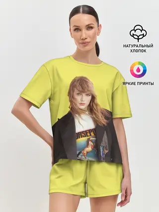 Женская пижама с шортами / Тэйлор на ветру