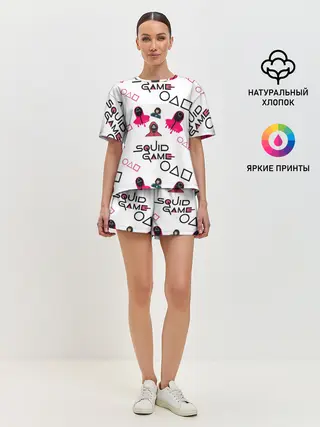 Женская пижама с шортами / игра в кальмара злодеи