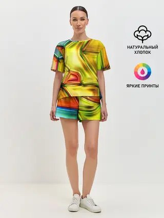 Женская пижама с шортами / Абстрактная абстракция