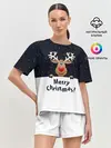 Женская пижама с шортами / Новогодний Оленёнок Рудольф