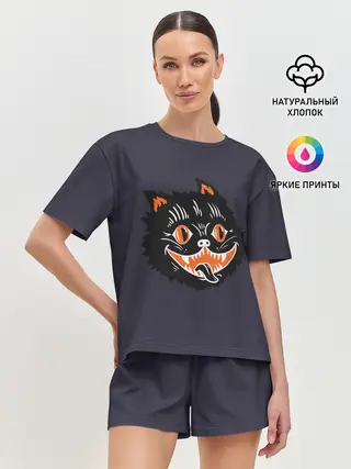Женская пижама с шортами / Одержимый кот