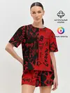 Женская пижама с шортами / BERSERK BLACK RED | БЕРСЕРК ПАТТЕРН