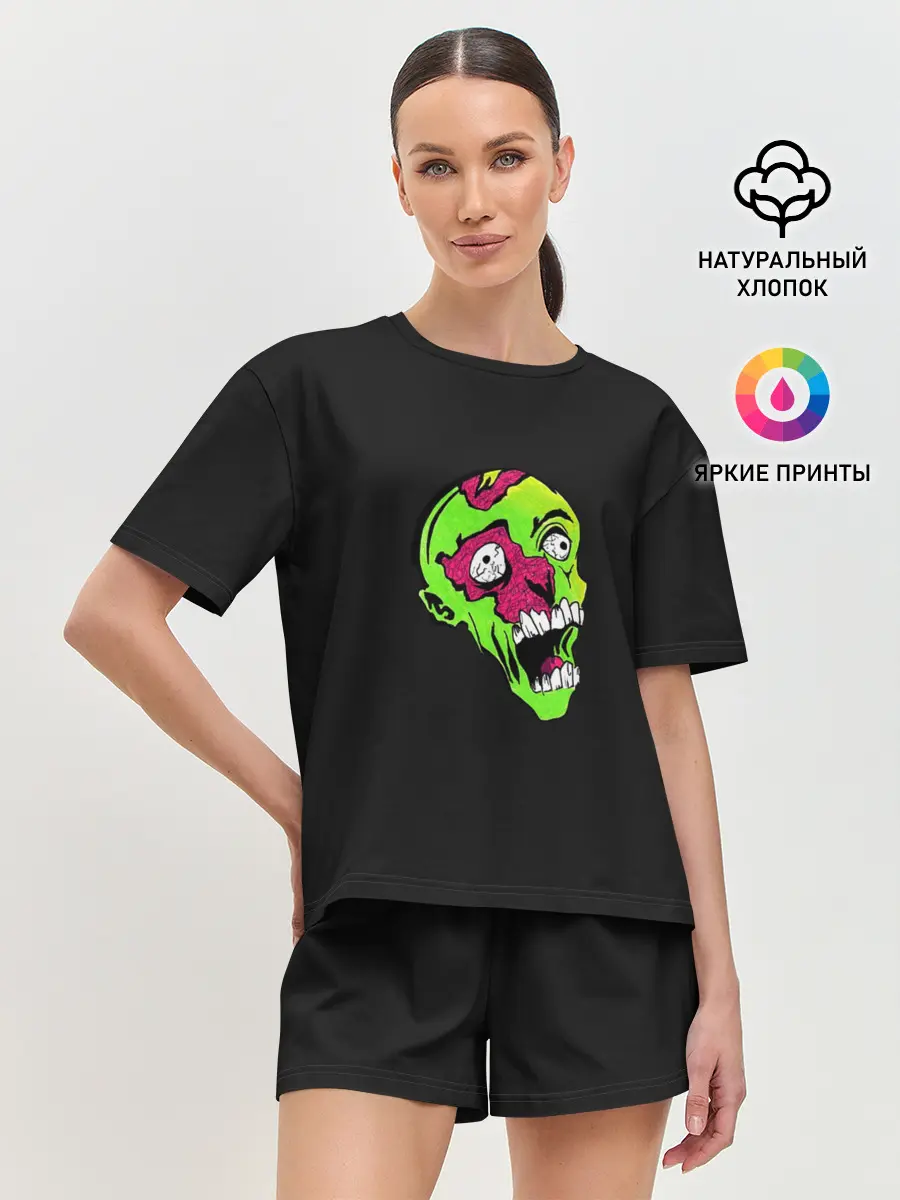 Женская пижама с шортами / Undead. Cartoon Style