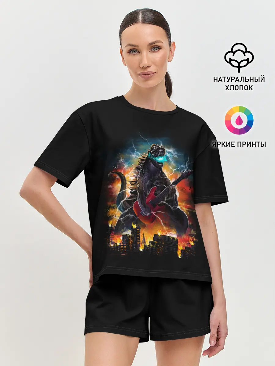 Женская пижама с шортами / РОКЗИЛЛА
