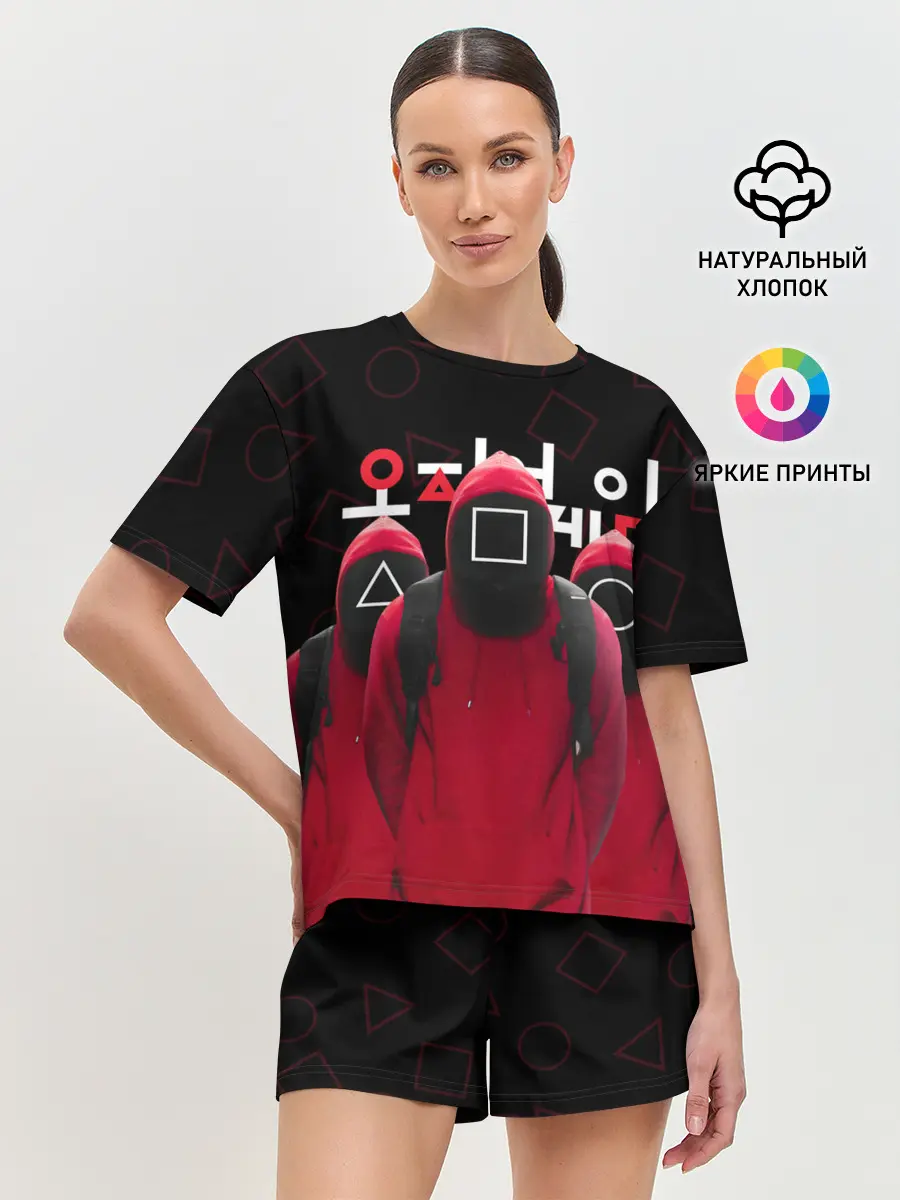 Женская пижама с шортами / ИГРА В КАЛЬМАРА, СТРАЖИ ИГРЫ / SQUID GAME