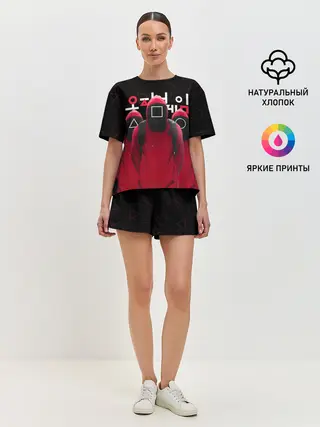Женская пижама с шортами / ИГРА В КАЛЬМАРА, СТРАЖИ ИГРЫ / SQUID GAME