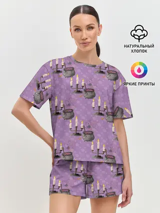 Женская пижама с шортами / Хэллоуин Свечи
