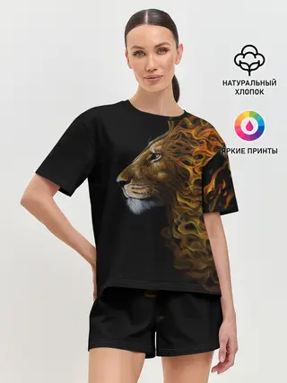 Женская пижама с шортами / ПЛАМЕННЫЙ ЛЕВ